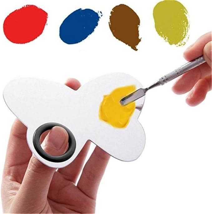 AYWFEY 2 Sets 2 in 1 Makeup Mixing Palette, Stainless Steel Cosmetic Makeup Palette Tray with Spatula, Professional Makeup Mixer Pallet Makeup Artist Tools for Blending Cosmetic Eye Shadow Lipstick