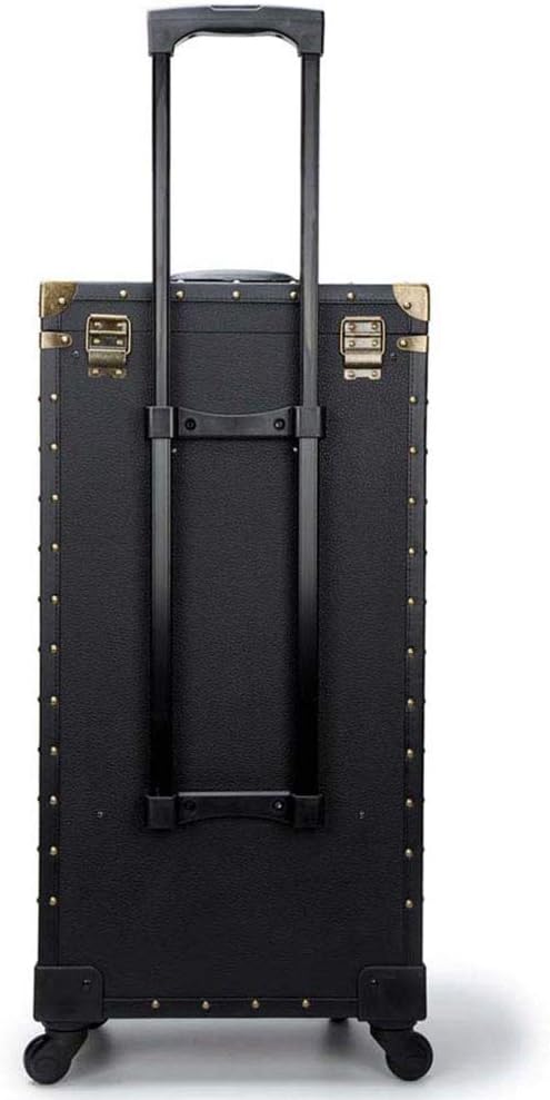 ASCASE Rolling Lockable Makeup Train Case Hairdressing Trolley Stylist Beauty Salon Cosmetic Luggage Travel Organizer Tool Box with Hair Dryer Holder