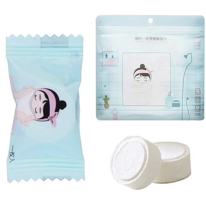 VanFn Disposable Towel, Compressed Towel, Mini Disposable Compressed Washcloth, Cotton Portable Disposable Compressed Towels Perfect For Travel, Home & Outdoor Activities, Nacai Series (100PCS)