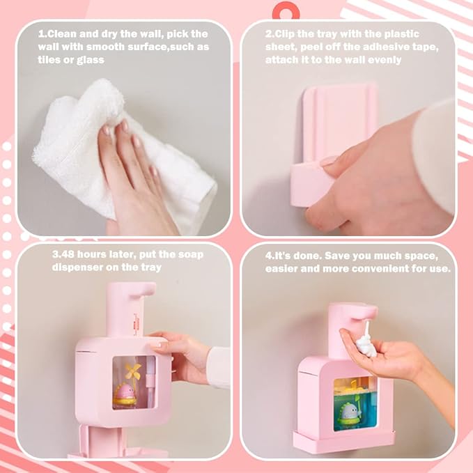 Automatic Foam Soap Dispenser - Cute Kids Touchless Unicorn Hand Soap Dispenser,Wall Mount Waterproof USB Rechargeable, 13.5oz/ 400ml for Bathroom Countertop, Kitchen, Office, Hotel, Preschool