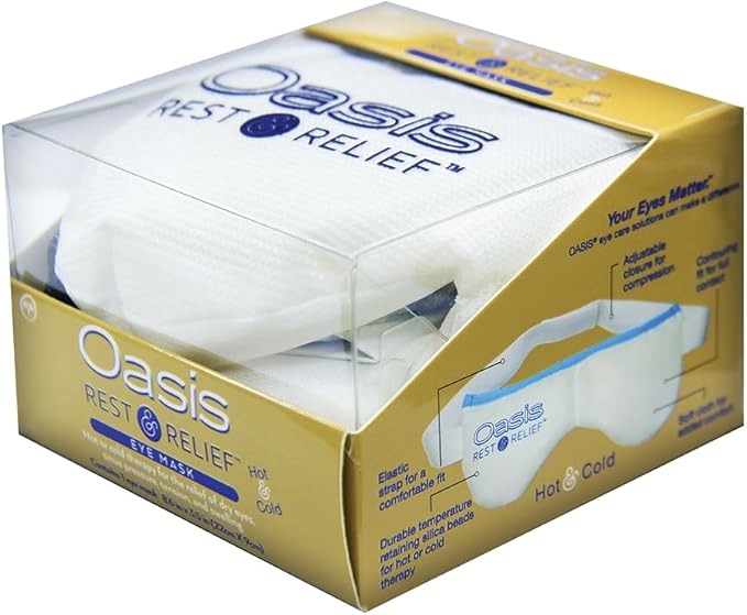 OM8000 - Oasis Rest & Relief™ Hot and Cold Therapy Adjustable Eye Mask | Soothing Relief | Compress for Dry Eyes
