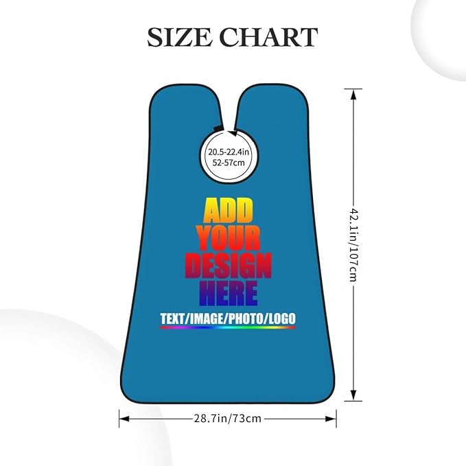 Custom Beard Apron for Men Personalized Gift with Name Image Picture Text Beard Shave Cape Customized Beard Trimming Catcher Bib for Bathroom Sapphire Blue