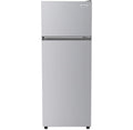 Frigidaire, 2 Door Apartment Size Refrigerator with Freezer, 7.5 cu ft, Adjustable Spill-Proof Shelves, Crisper Bins, Platinum Silver, Garage Ready