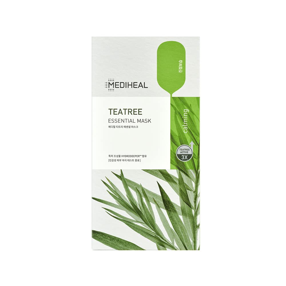 Mediheal Best Korean Sheet Mask - Madecassoside Essential Face Mask 10 Sheets For Sensitive Blemish Prone All Skin Types Hydrating Moisturizing Calming Soothing