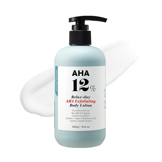 Village 11 Factory Relax Day AHA 12% Exfoliating Body Lotion, 10.6 oz