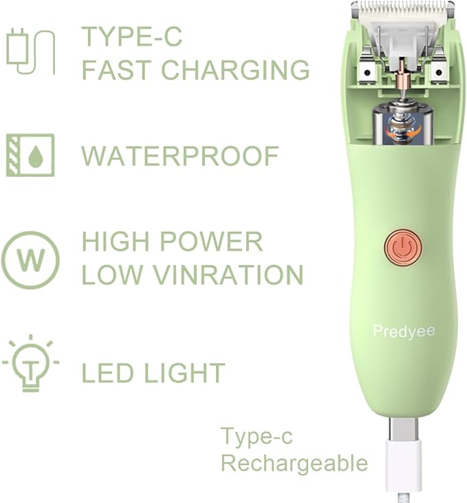 Bikini Trimmer for Women, Body Hair Trimmer for Sensitive Skin, Electric Groomer for Legs, Underarms and Groin, IPX7 Waterproof, USB-C Rechargeable with LED Light and Travel Lock, 120 Min Runtime