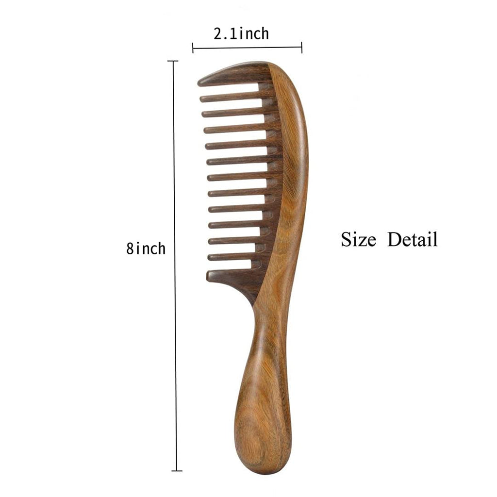 Louise Maelys 2 Pack Wooden Wide Tooth Combs For Curly Hair