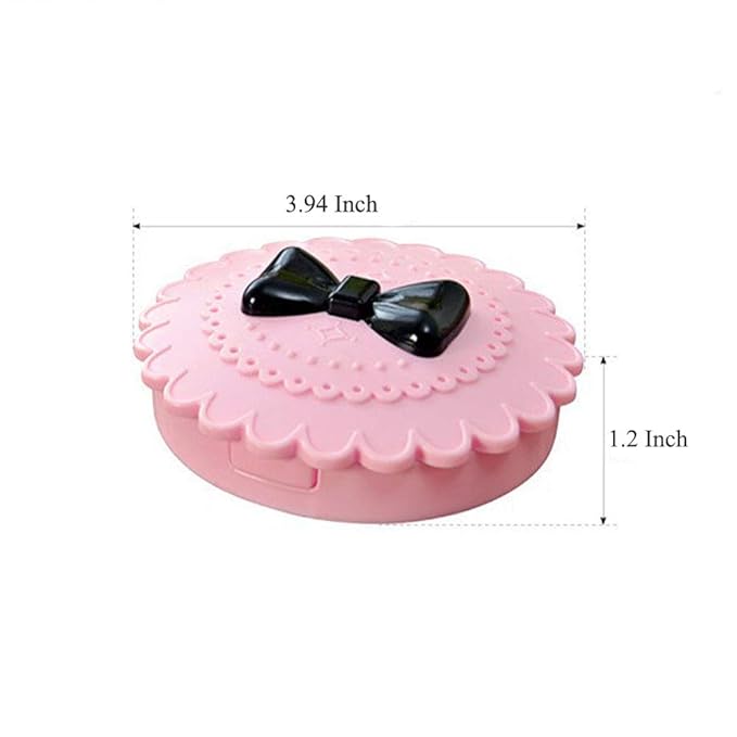 2 PCS Cosmetic Case with Mirror Eyelash Case Makeup Storage Box Travel Cosmetic Bag Pink Place Eyelashes