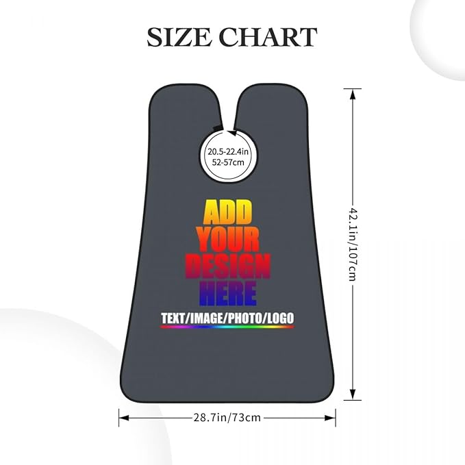 Personalized Custom Beard Bib Apron Design Your Photo Text Logo Beard Hair Catcher Non-Stick Beard Shave Capes for Trimming Shaving Dark Heather