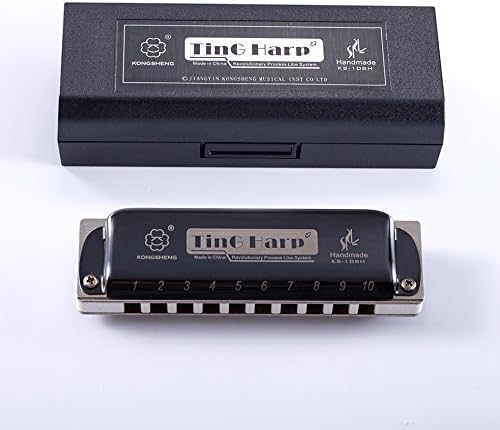KONGSHENG KS-10BH 10 Holes Blues Harmonica,White Body (E)