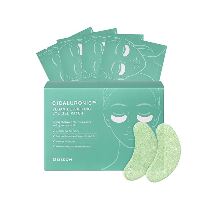 MIZON Cicaluronic Vegan De-puffing Eye Gel Patch, 21 pairs