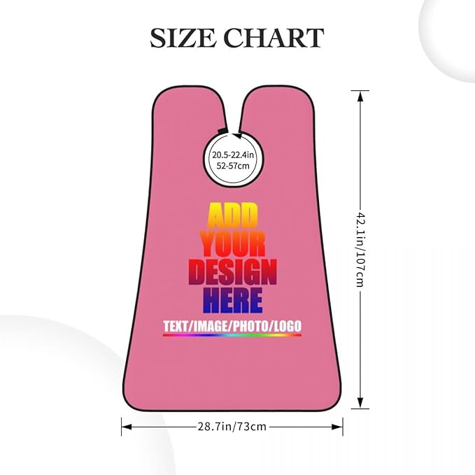 Custom Beard Apron for Men Personalized Gift with Name Image Picture Text Beard Shave Cape Customized Beard Trimming Catcher Bib for Bathroom Dark Pink