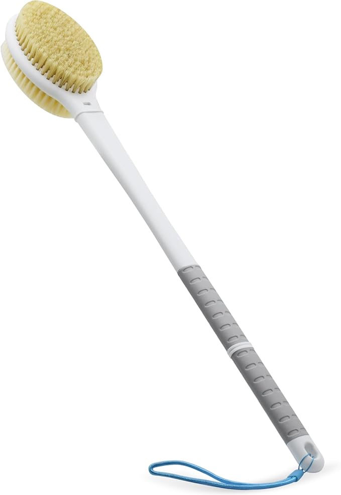 Shower Brush with Soft & Stiff Bristles,Back Scrubber Bath Body Exfoliator