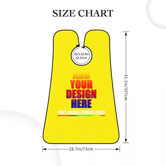 Custom Beard Bibs Apron Personalized Beard Hair Catcher Add Photo Picture Text Waterproof Beard Shave Cape for Shaving Trimming for Birthday Father's Day Gifts Yellow