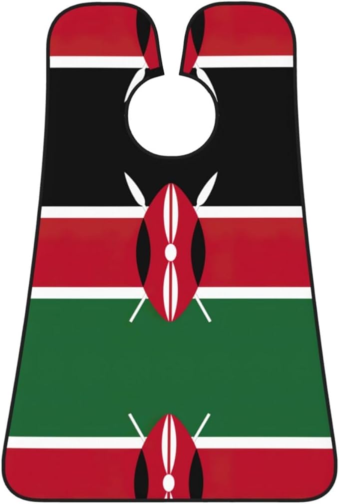 NOUZU Flag Of Kenya Print Beard Bib Apron For Men, Beard Hair Catcher For Men Shaving Trimming,Beard Cape Cloth
