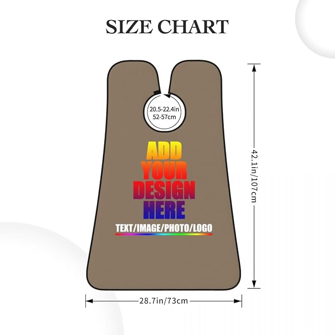 Personalized Custom Beard Bib Apron Design Your Photo Text Logo Beard Hair Catcher Non-Stick Beard Shave Capes for Trimming Shaving Brown Savana
