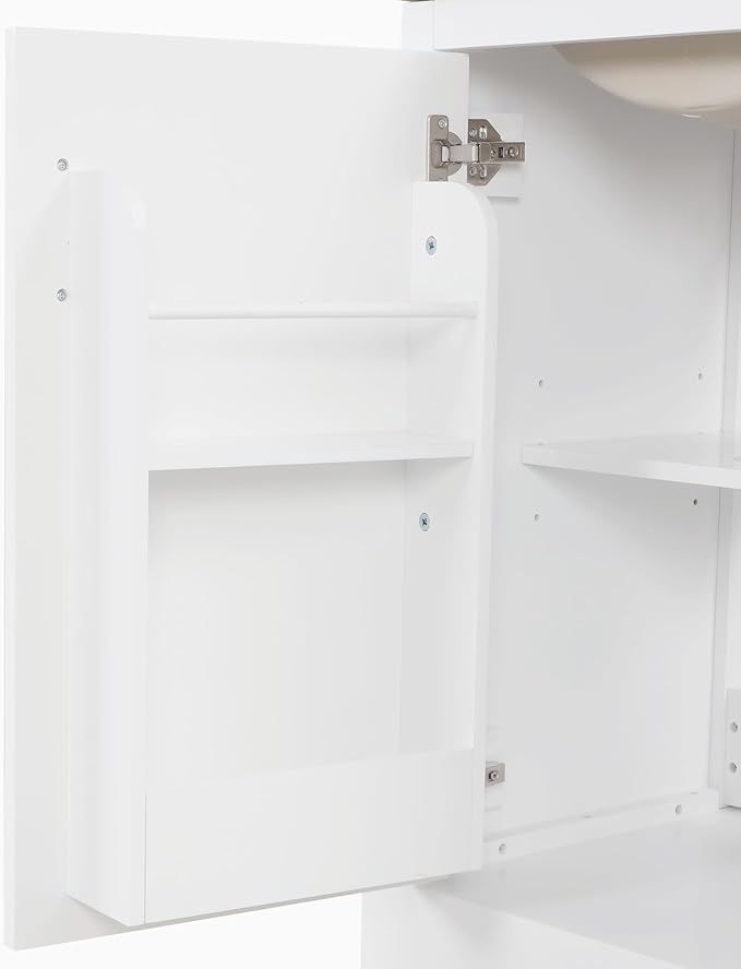 Bellemave 20" Bathroom Vanity with Sink, Small Bathroom Cabinet with Soft Closing Door, Free Standing Single Basin Bathroom Vanity with 2-Tier Storage Rack and Adjustable