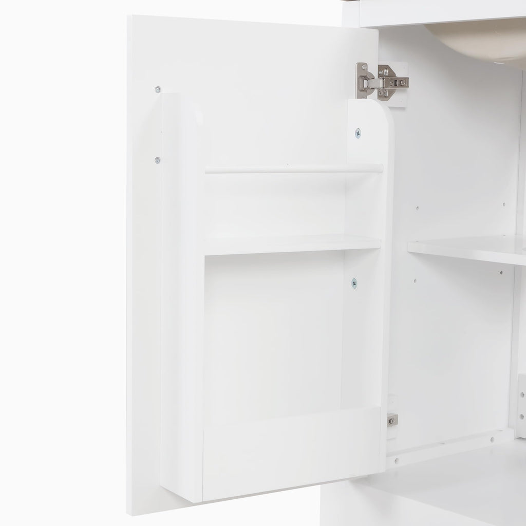 Bellemave 20" Bathroom Vanity with Sink, Small Bathroom Cabinet with Soft Closing Door, Free Standing Single Basin Bathroom Vanity with 2-Tier Storage Rack and Adjustable
