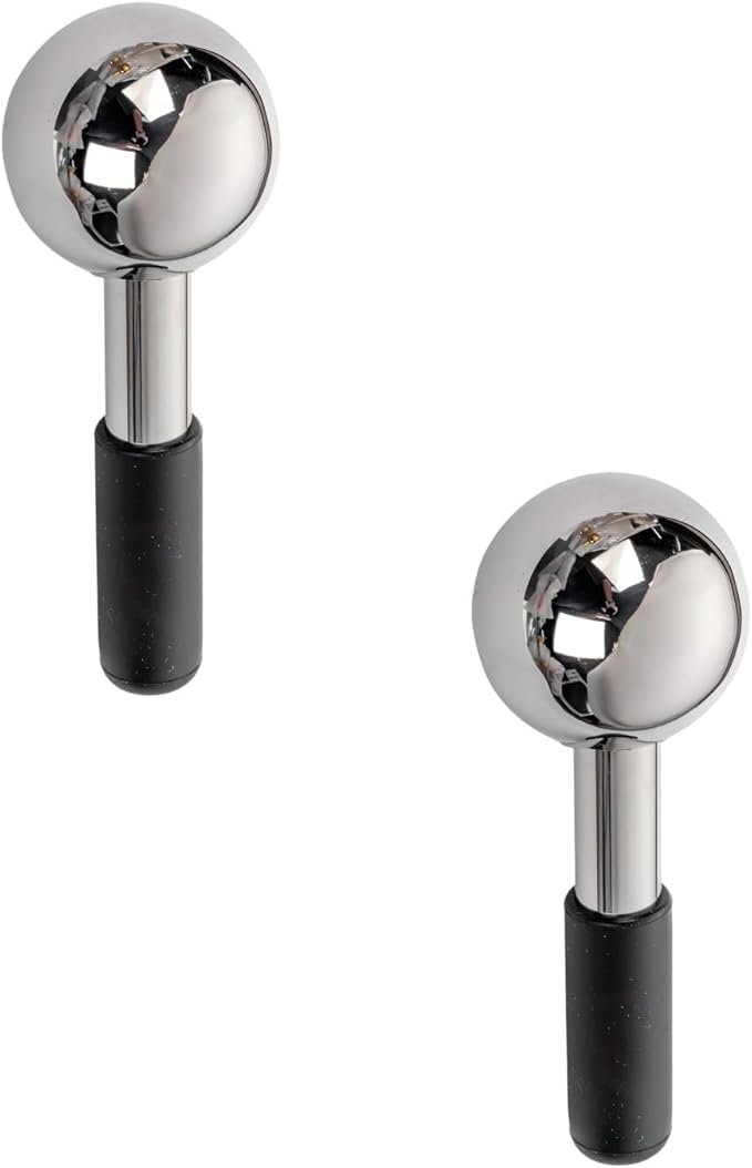 2 Pcs Ice Globes for Face, Stainless Steel Cryo Sticks, Hot & Cold Therapy, 5.3 X 1.9 in, Facial Massager for Puffiness and Headache Relief