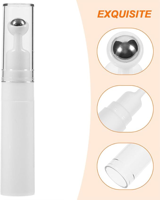 TOVINANNA Eye Cream Container Roller Bottle, 2pcs 15ml Empty Roll On Bottles Travel Essential Oil Roller Bottles Refillable Cream Bottle Eye Cream Applicator Roller Cosmetic Dispenser for Women