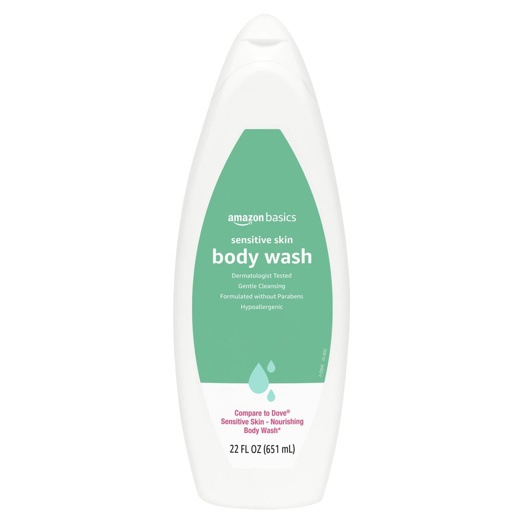 Amazon Basics Hypoallergenic Body Wash for Sensitive Skin, Creamy Lather, Paraben Free, 22 fl oz (1-Pack)