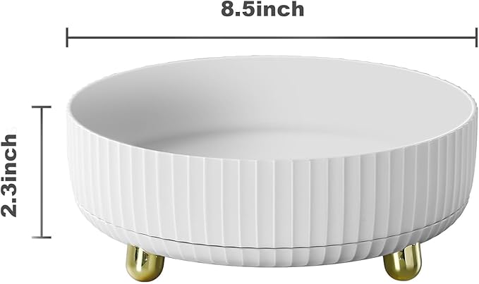 funest Makeup Perfume Organizer, 360 Degree Rotating Lazy Susan Cosmetic Desk Storage Lotions Display Case Round Tray with Large Capacity, for your Jewelry