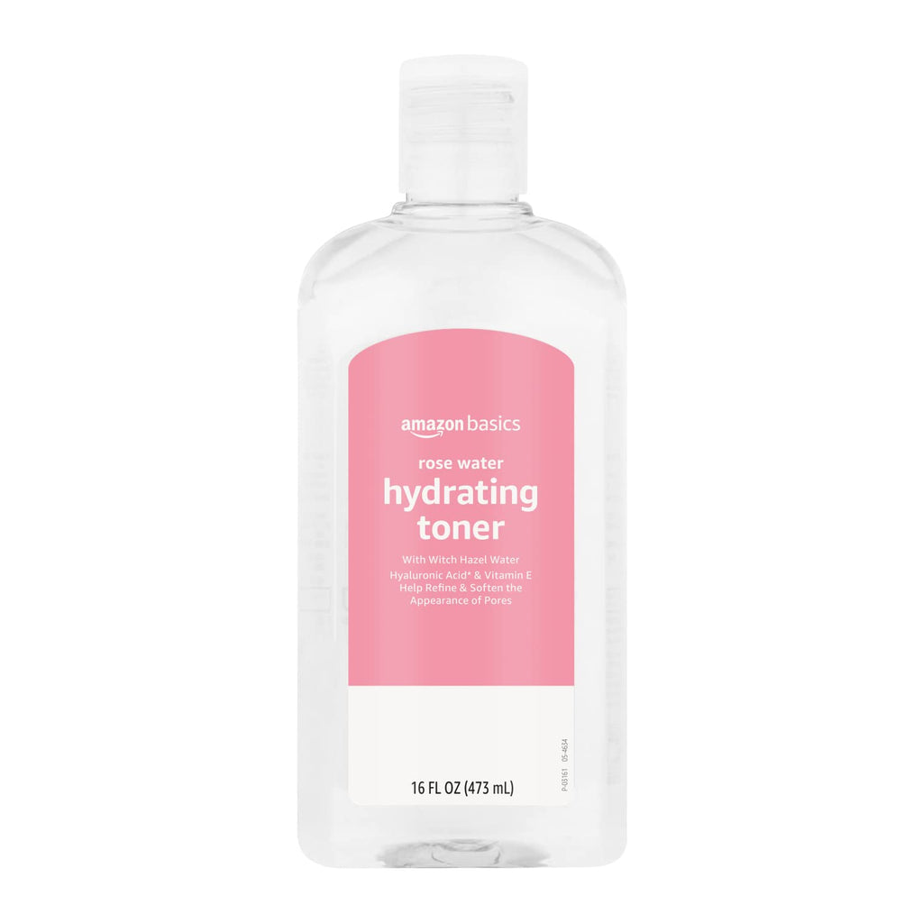 Amazon Basics Rose Water Hydrating Facial Toner, Alcohol Free, 16 fl oz
