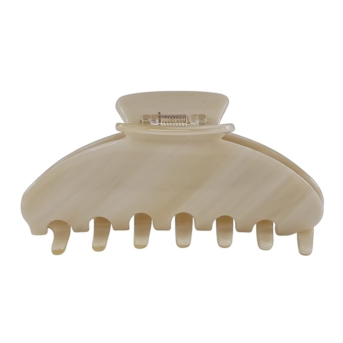 Luxury Creme Claw Clip for Women | Our Large 4 Inch Hair Clip Creates Beautiful Half Ups, Secure Updos & Chic Daily Styles | Premium Acetate Claw with Secure Hold & Snag Free Teeth for Easy Styling