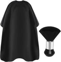 Omvoina Professional Haircut Cape with Adjustable Snap Closure and Neck Duster Brush, Salon Hair Cutting Cape, Barber Cape for Unisex