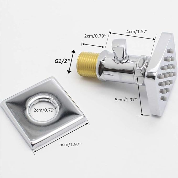 Brass Shower Body Jets with Adjustable Flow, Massage Spa Polished Chrome Square Body Spray Shower Side Wall Sprayer Head Jets, 4 pcs, Water Saving