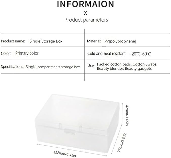 Sprigold travel transparent cotton pads/swabs large capacity storage box with PP(polypropylene) material, easy to use and take,beautiful design, muti-purpose, moisture-proof and dust-proof (Travel)