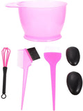 Healifty Hair Dye Coloring Kit 5Pcs - Bowl, Brush, Comb, Ear Cover, Mixer, Dying Accessory for Salon & Home (Pink) Pink 5pcs 22X5CM