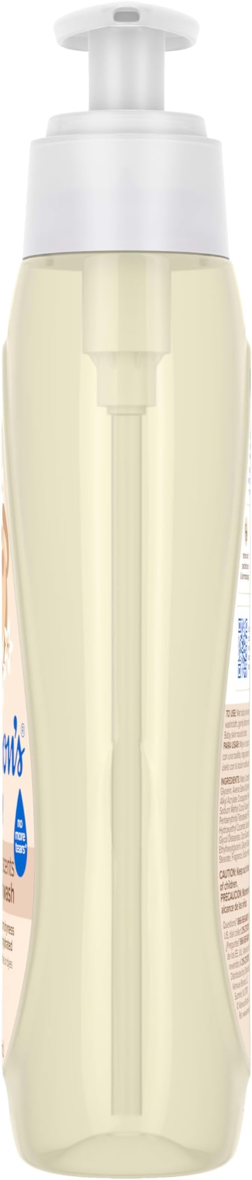 Johnson's Skin Nourishing Moisture Baby Wash, Vanilla & Oat Scents, Tear-Free, Hypoallergenic Baby Body Wash Cleanses, Protects from Dryness, & Leaves Skin Feeling Hydrated, 20.3 fl. oz