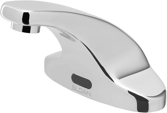 Sloan SF-2300 Sensor Activated Touch-Free Faucet, Commercial Grade with Mounting Hardware - 0.5 GPM Hardwired-Powered Deck-Mounted Mid Body, Polished Chrome Finish, 3362116