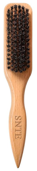 100% Boar Bristle Slick Back Hair Brush | Natural Peach Wood Handle | Restores Shine, Controls Frizz, Smooths Flyaways | Teasing Adds Volume Styling Tool | For Sleek Ponytails, Buns & Beard Grooming