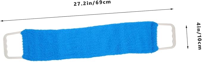 FOMIYES Double Sided Natural Bath Scrubber Massage Towel with Strong Exfoliating Pull Back Strap for Men and Women Long Back Scrubber Belt for Promotes Smooth Skin and Random Random Color