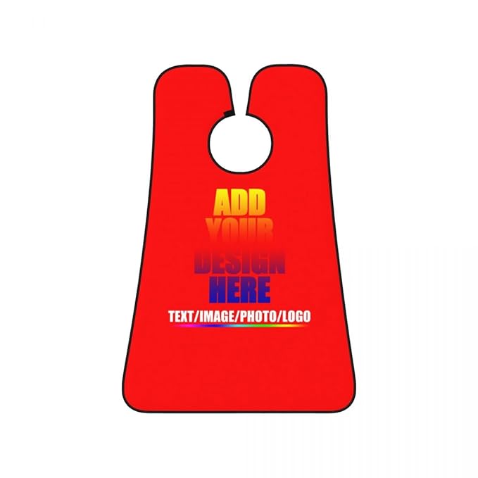 Custom Beard Bibs Apron Personalized Beard Hair Catcher Add Photo Picture Text Waterproof Beard Shave Cape for Shaving Trimming for Birthday Father's Day Gifts Red