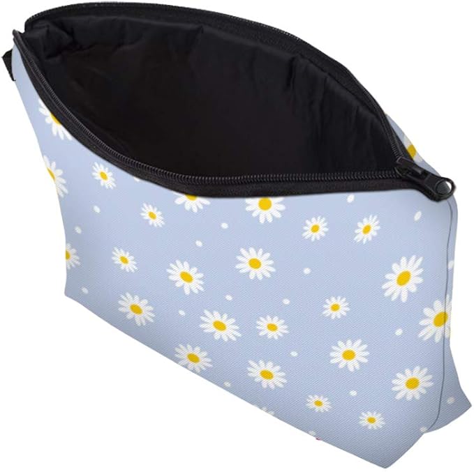 Aiphamy Cute Travel Makeup Bag Cosmetic Bag Small Pouch Gift for Women (Daisy)