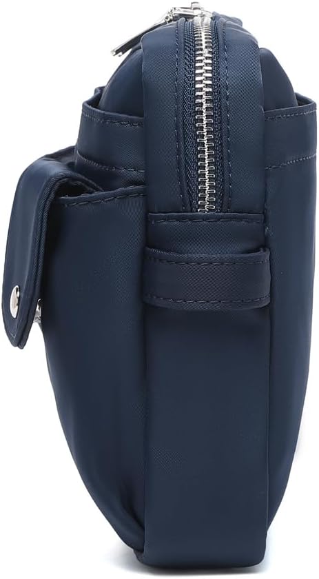 Storage Bag-arge Cosmetic Bag for Women Travel Makeup Bag Zip Up Bag Pure Cotton Canvas Can be Suspended (Navy Blue)