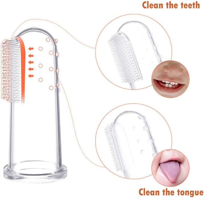 Jochebed Baby Finger Toothbrush for Training Teething - Infant & Toddles & Lids Teeth Brush Soft Babies Toothbrushes Oral Cleaning Massager to Train Your Child Healthy Oral Habits -3 PCS
