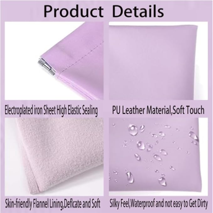 6 Pcs Small Makeup Bag for Purse, Snap Closure Organizer Pouch, Portable No Zipper Self-Closing Pouches for Travel Storage Bag Mini Pu Leather Pouches For Cosmetics Headphones Jewelry (6 colors)