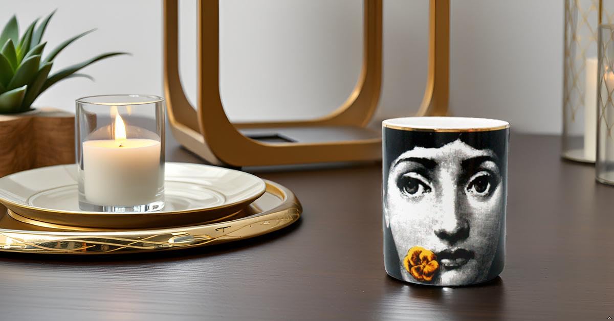 Big Eye Starry Sky Aromatherapy Candle Jar With Lid Ceramic Makecup Cotton Swab Holder Home Deocrative Bottler, Home Fireplace Kitchen Dining Decor For Living Room Knick Knacks Candle Holders (F6)