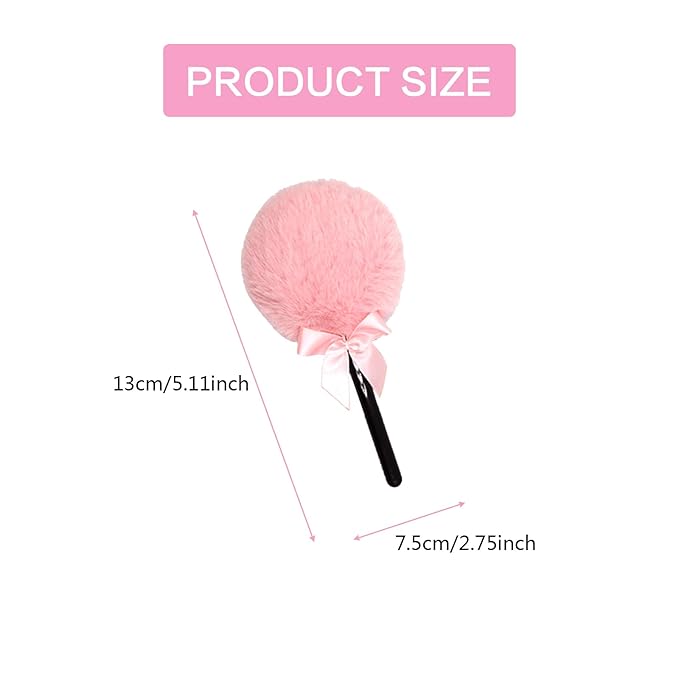 Lollipop Shape Setting Powder Puff,Fluffy Body Powder with Long Handle,Soft Cosmetic Makeup Puffs Women,Cosmetic Applicator for Setting Loose Dusting Blender & BodyPowder Application (pink)