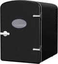 Simple Deluxe 4 Liter/6 Can Mini Fridge with Observation Window, Compact Freon-Free Small Refrigerator, Portable Cooler & Warmer for Skincare, Beverage, Food, Cosmetics, Black