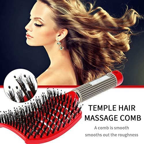 Magical Ultra Detangling Brush for Wet or Dry Hair, Detangler Brush, Fast Drying Styling Massage Hairbrush for Men, Women and Kids (Black+Gold)