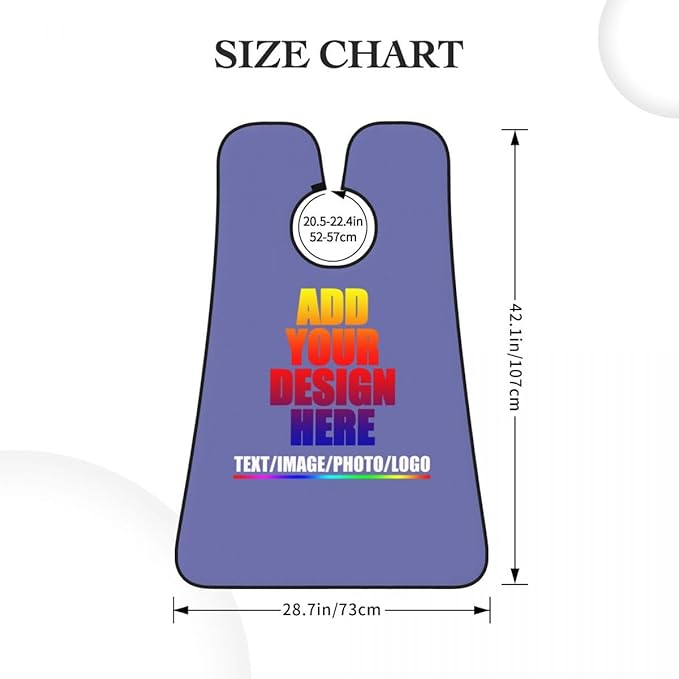 Custom Beard Apron for Men Personalized Gift with Name Image Picture Text Beard Shave Cape Customized Beard Trimming Catcher Bib for Bathroom Violet
