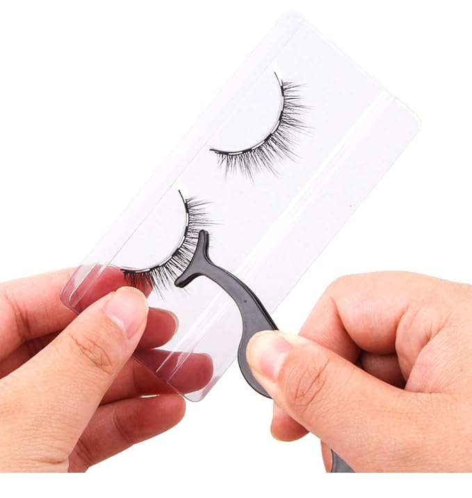 Healthcom 50 Pieces 25mm Rectangle Plastic Eyelash Trays Clear Lash Trays Holder Mink Lash Trays Eye Lash Tray for False Eyelashes Packaging Box Eyelash Storage Case Cosmetic Container Beauty Salons