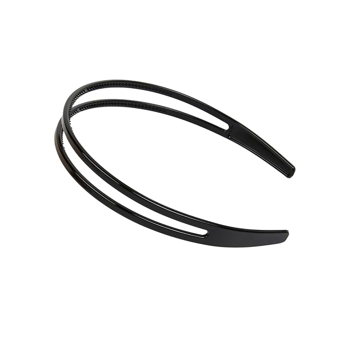 WOVOWOVO 4 Packs Plastic Headbands for Women Black Comb Headband Double Row Teeth Head Bands for Women's Hair Trendy Womens Hairbands Non Slip Hair Accessories