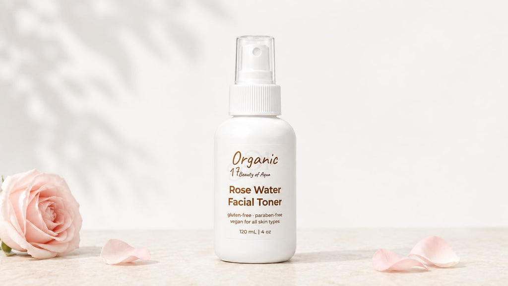 Rose Water Hydrating Toner Spray – Organic Aloe Vera & Hibiscus Face Mist, Alcohol Free & Dermatologist Tested for Sensitive & All Skin Types – 120ml