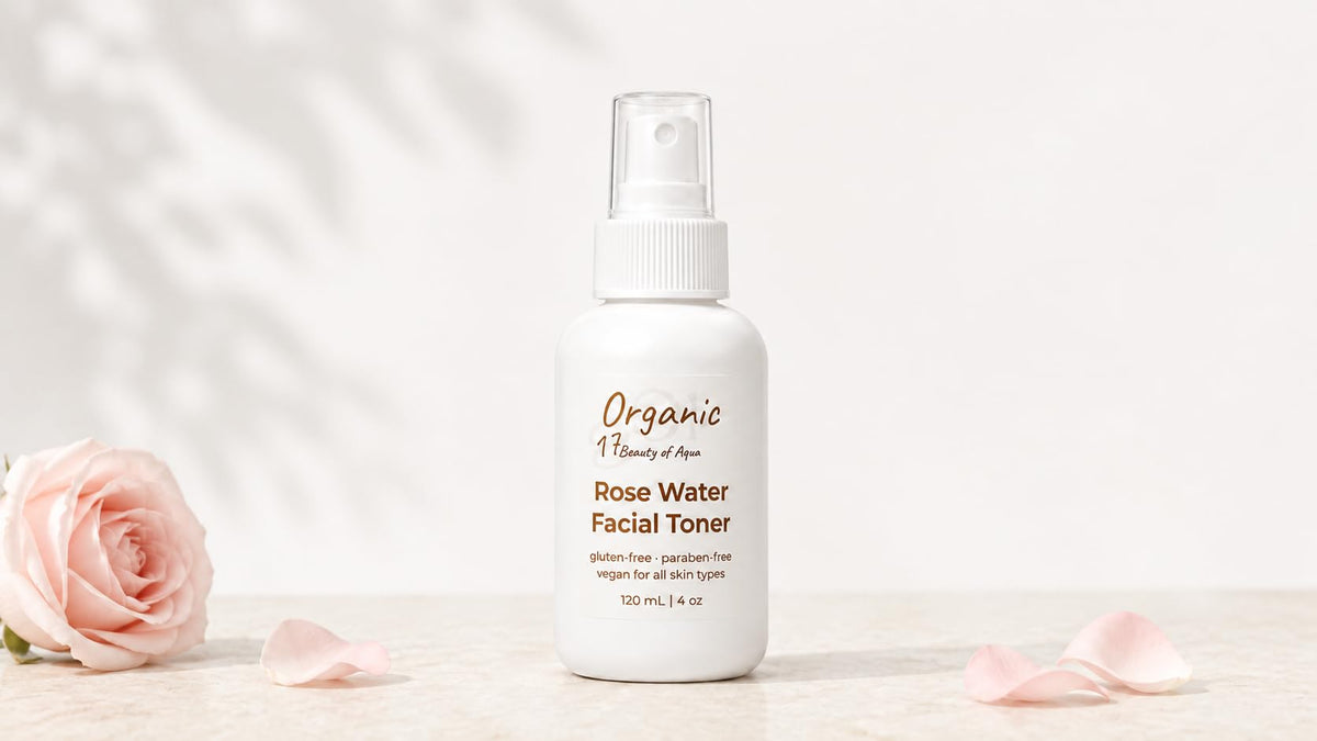 Rose Water Hydrating Toner Spray – Organic Aloe Vera & Hibiscus Face Mist, Alcohol Free & Dermatologist Tested for Sensitive & All Skin Types – 120ml